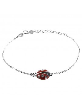 bracciale coccinella donna ragazza bimba argento bcc2731