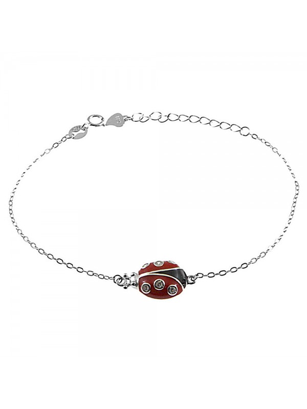bracciale coccinella donna ragazza bimba argento bcc2731