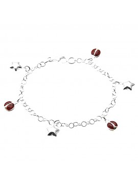 bracciale coccinella donna ragazza bimba argento bcc2736