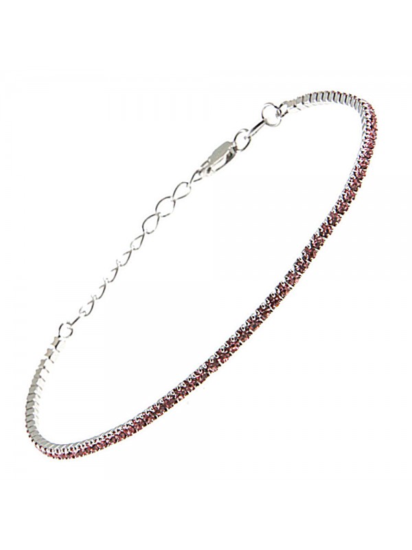 bracciale tennis donna rosa antico argento bcc2741