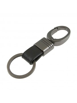 portachiavi uomo pelle nera acciaio prt0283