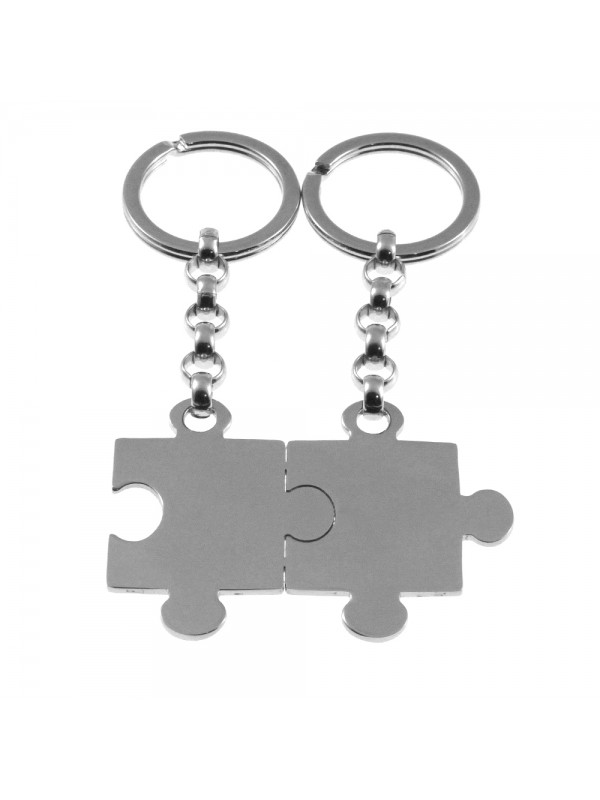 portachiavi uomo donna con puzzle che si divide in acciaio