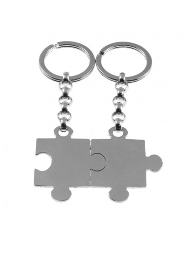 portachiavi uomo donna con puzzle che si divide in acciaio