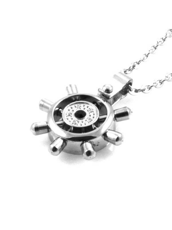 Collana con timone in acciaio