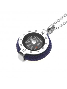 collana uomo con bussola marinara in acciaio - cll1635