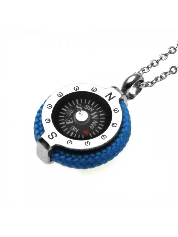 collana uomo con bussola marinara in acciaio - cll1637