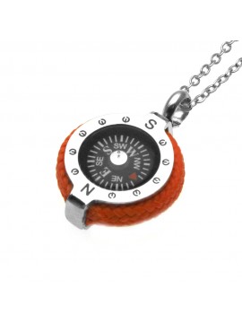 collana uomo con bussola marinara in acciaio - cll1638