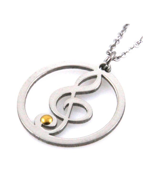 Collana con chiave di sol o violino in acciaio