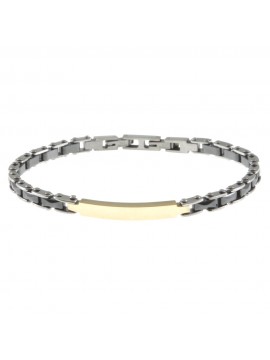bracciale uomo acciaio ceramica con piastra bcc2763