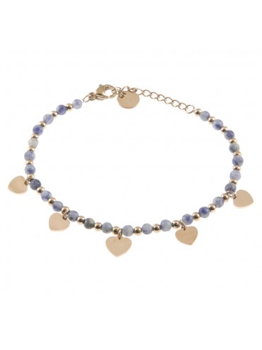 bracciale cuoricini donna acciaio pietre bcc2787