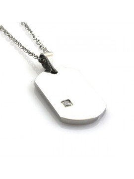 Collana con piastra in acciaio
