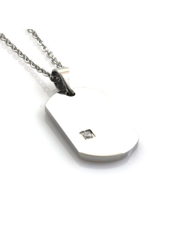 Collana con piastra in acciaio