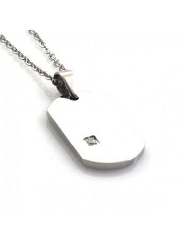 Collana con piastra in acciaio