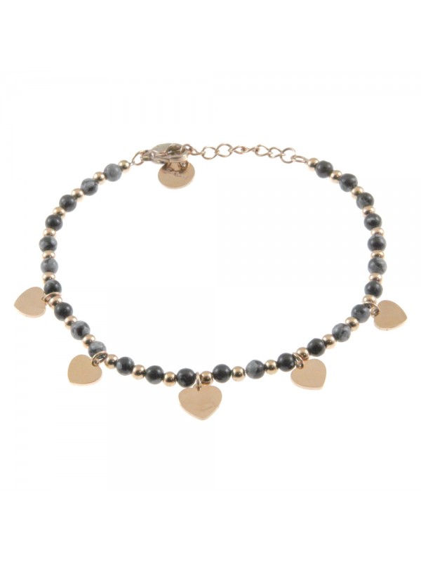 bracciale cuoricini donna acciaio pietre bcc2788