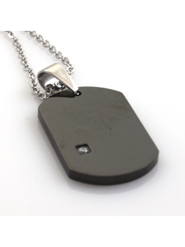 Collana con piastra in acciaio