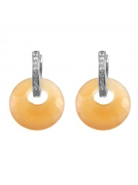 orecchini a cerchietto donna con creole di pietra - occ0244