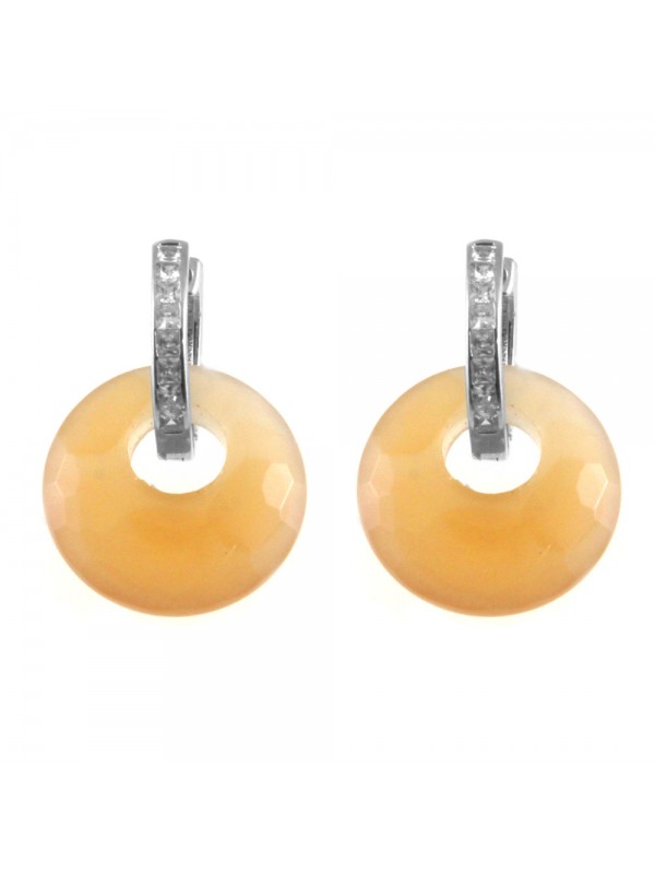 orecchini a cerchietto donna con creole di pietra - occ0244