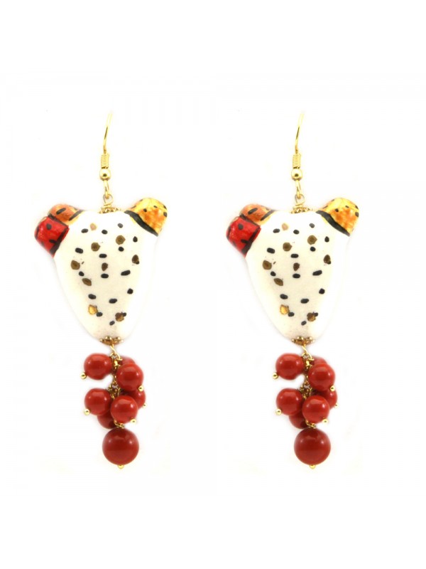 orecchin fichi d india siciliani in ceramica occ0404