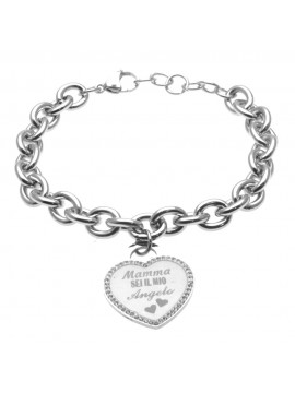 Bracciale mamma con frase in acciaio bcc2829