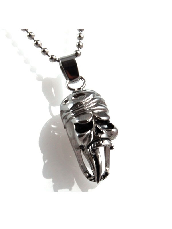 Collana con teschio in acciaio