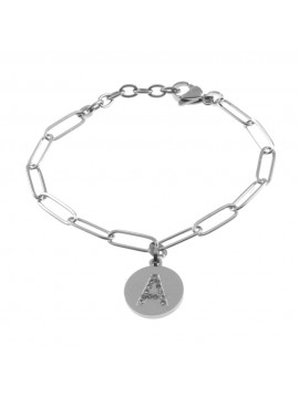 bracciale lettera iniziale a in acciaio bcc2840