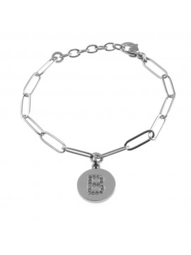 bracciale lettera iniziale b in acciaio bcc2841