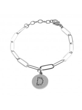 bracciale lettera iniziale d in acciaio bcc2843