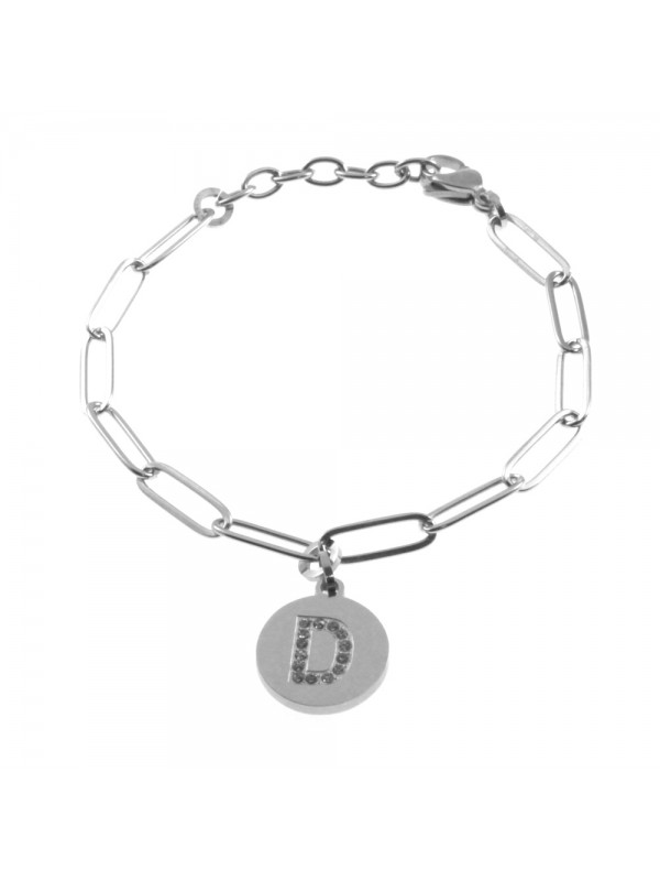 bracciale lettera iniziale d in acciaio bcc2843