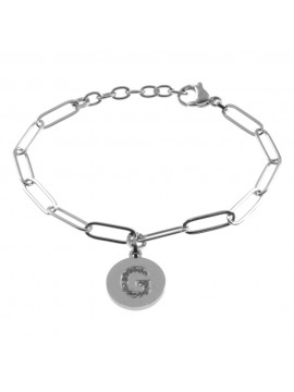bracciale lettera iniziale g in acciaio bcc2846