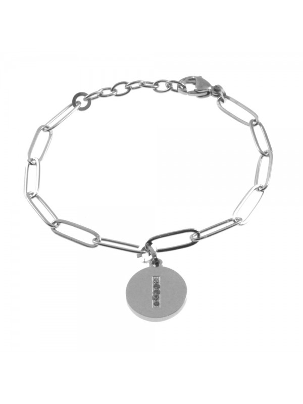 bracciale lettera iniziale i in acciaio bcc2847