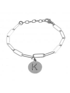 bracciale lettera iniziale k in acciaio bcc2848