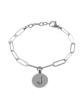 bracciale lettera iniziale j in acciaio bcc2849