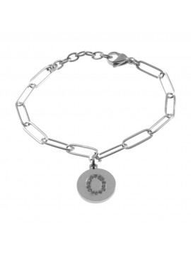 bracciale lettera iniziale o in acciaio bcc2853