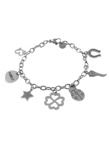 Bracciale portafortuna donna con ciondoli bcc2861