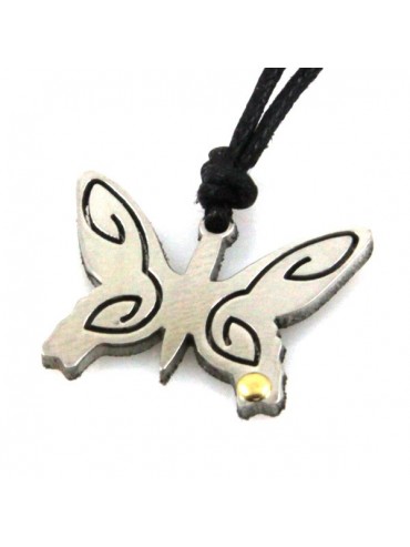 Collana con farfalla in acciaio