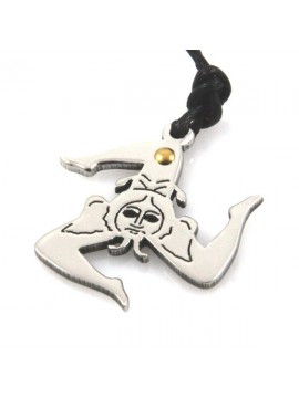 Collana con trinacria in acciaio