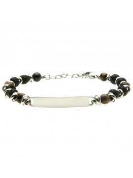 bracciale pietre dure uomo piastra acciaio bcc2876