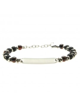 bracciale pietre dure uomo piastra acciaio bcc2877