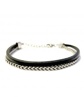 bracciale uomo pelle acciaio bcc2879