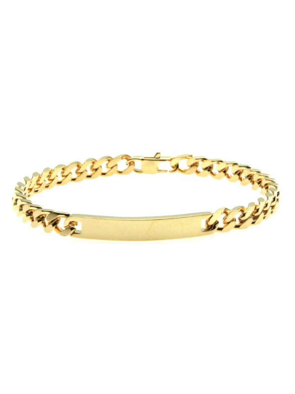 bracciale uomo grumetta dorata acciaio con piastra bcc2899