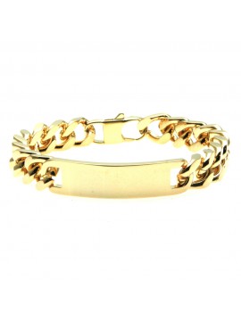 bracciale uomo grumetta dorata acciaio con piastra bcc2900