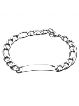 bracciale figaro uomo con piastra in acciaio bcc2901