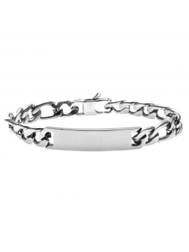 bracciale figaro uomo con piastra in acciaio bcc2902