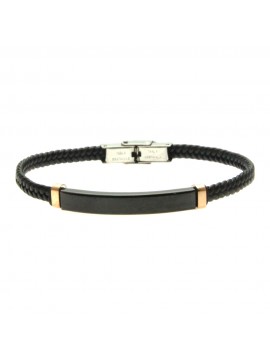 bracciale pelle uomo piastra acciaio bcc2914