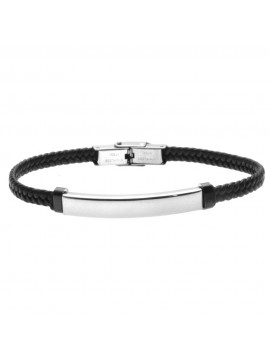 bracciale pelle uomo piastra acciaio bcc2917