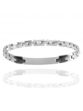 bracciale uomo con piastra in acciaio e strass bcc2925
