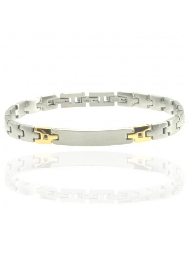 bracciale uomo con piastra in acciaio e strass bcc2927