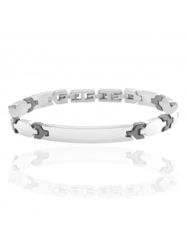 bracciale uomo con piastra in acciaio e ceramica bcc2929
