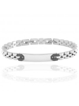 bracciale uomo con piastra in acciaio e strass bcc2931