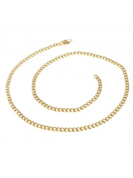 collana grumetta uomo donna dorata acciaio cm 55 mm 4 cll1924